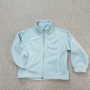 Columbia Jacket Girls SZ 4T Benton Springs Fleece Light Blue Full Zip Mock Neck